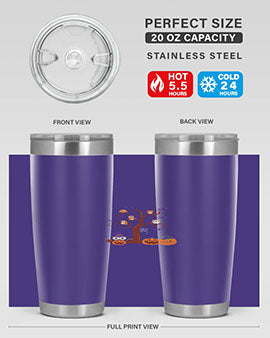 Owl With Pumpkin Halloween Tree A TurtleRabbit 16#- owl- Tumblers