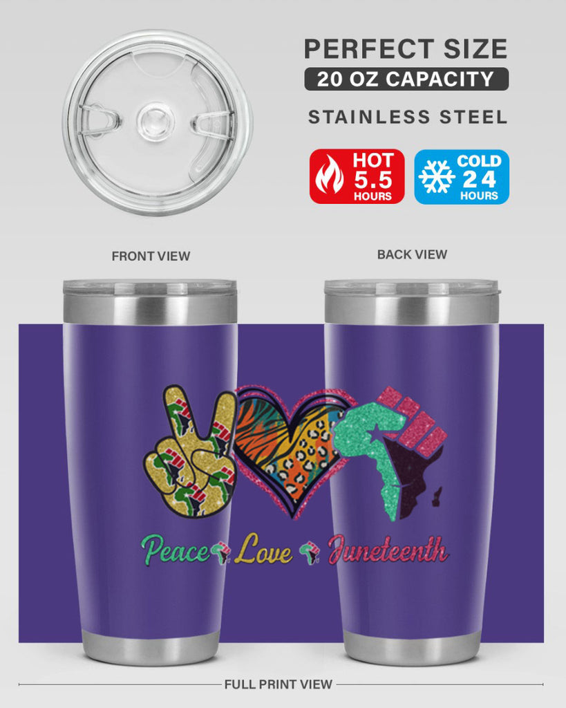 Peace Love Juneteenth Day Fist Png 8#- Juneteenth- tumbler