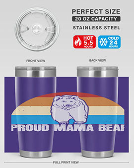Proud mama bear 26#- Bears- Tumbler