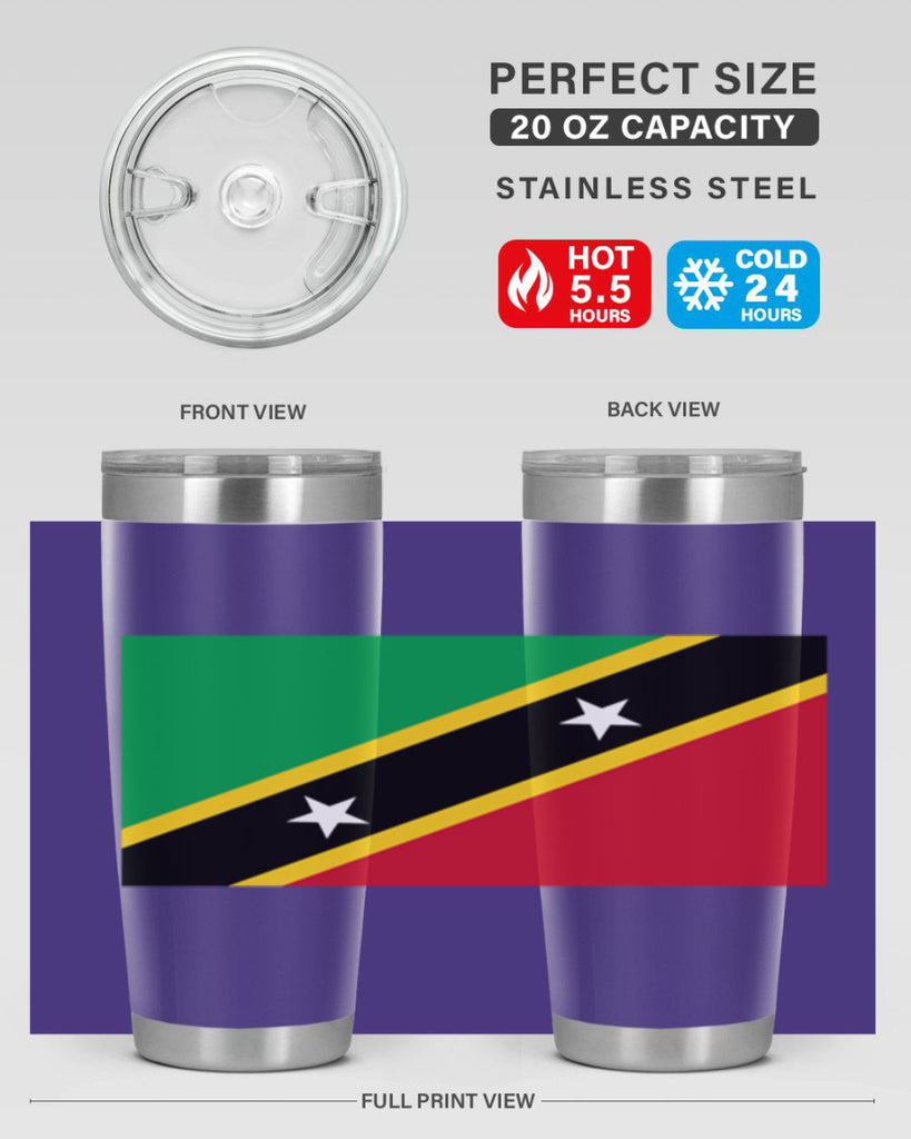 Saint Kitts and Nevis 52#- world flags- Tumbler