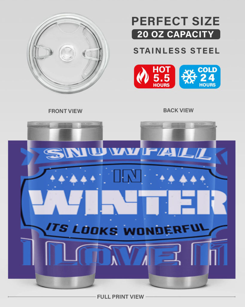 Snowfall in Winter 372#- winter- Tumbler