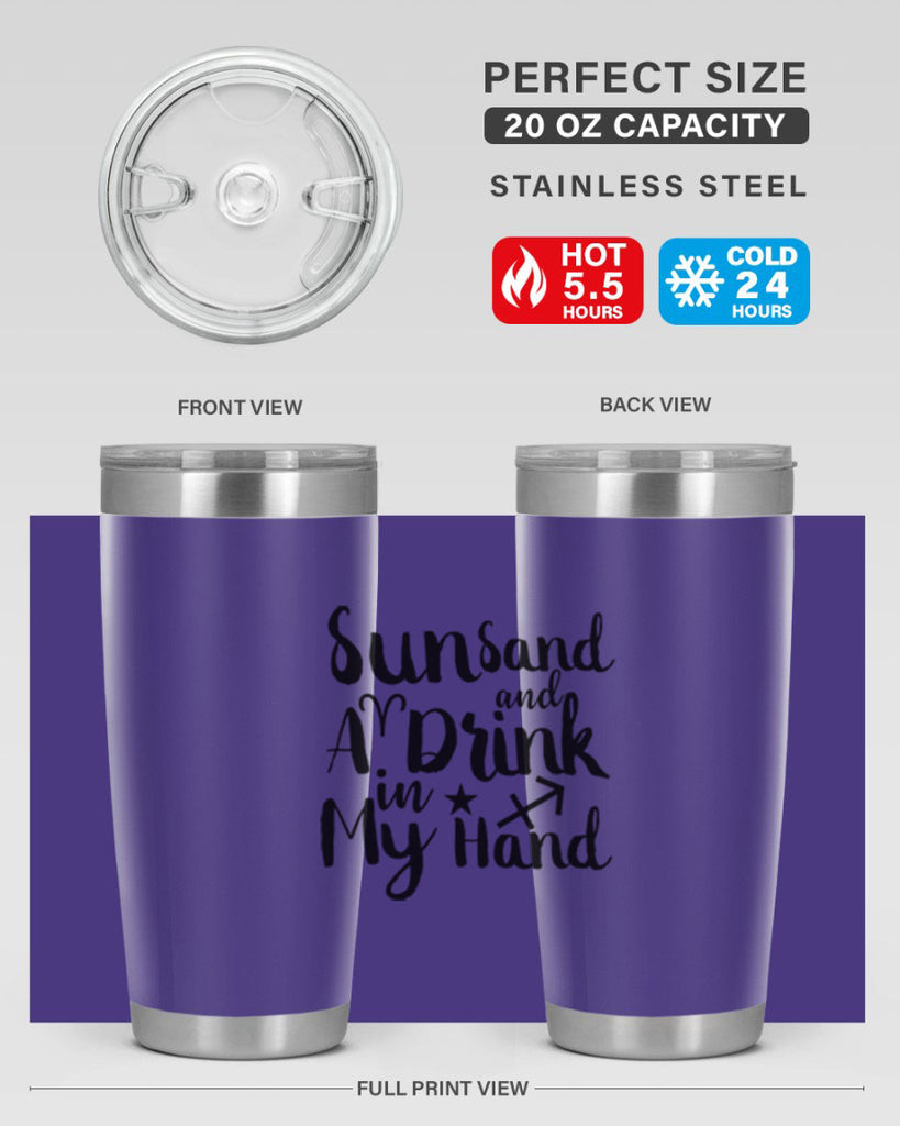 Sun Sand And A Drink In My Hand 480#- zodiac- Tumbler