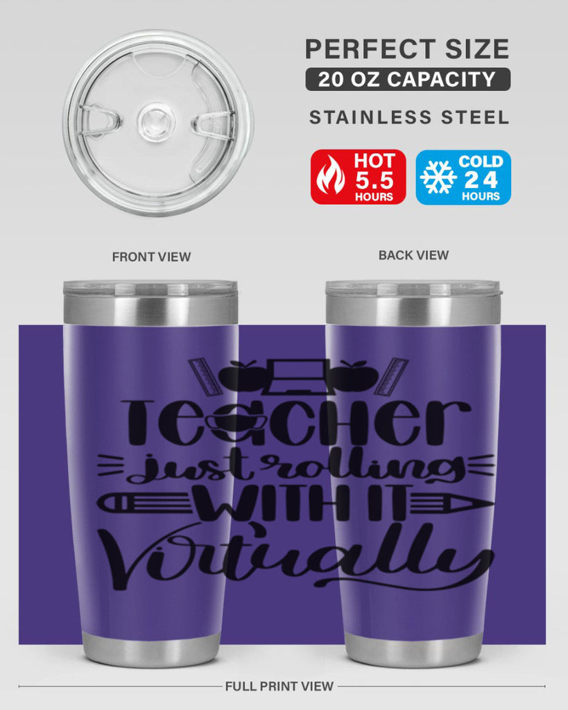 Teacher Just Rolling Style 53#- teacher- tumbler