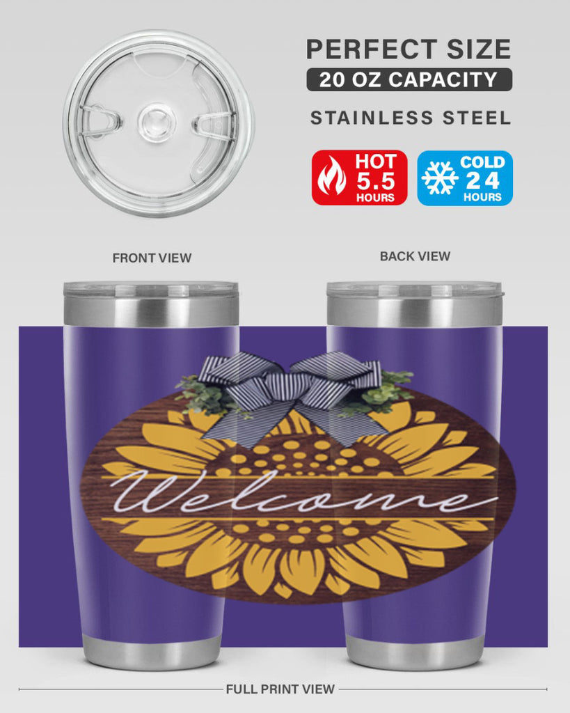 Welcome Sunflower Mockup584#- spring- Tumbler