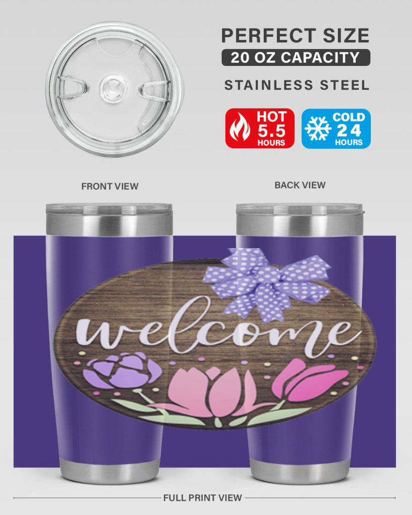 Welcome three flowers Mockup586#- spring- Tumbler