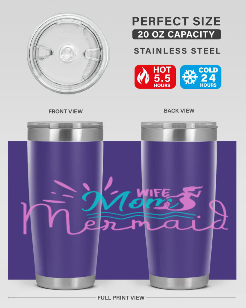 Wife Mom Mermaid 672#- mermaid- Tumbler