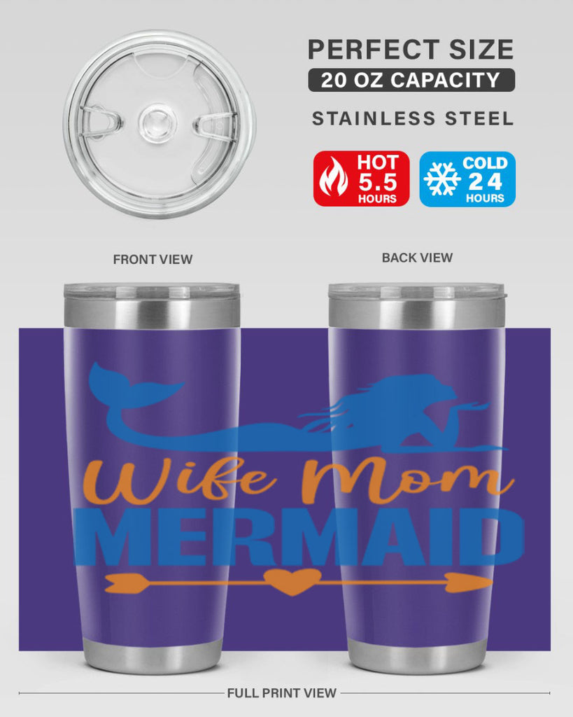 Wife Mom Mermaid 673#- mermaid- Tumbler