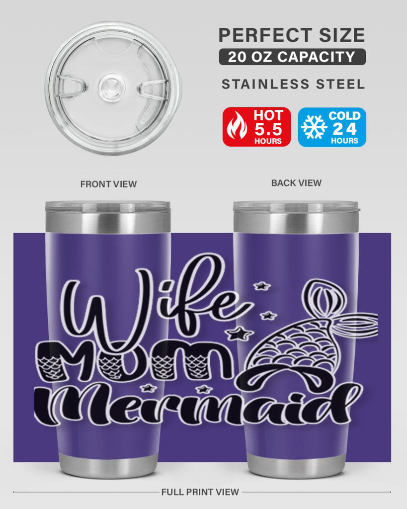 Wife Mom Mermaid 675#- mermaid- Tumbler