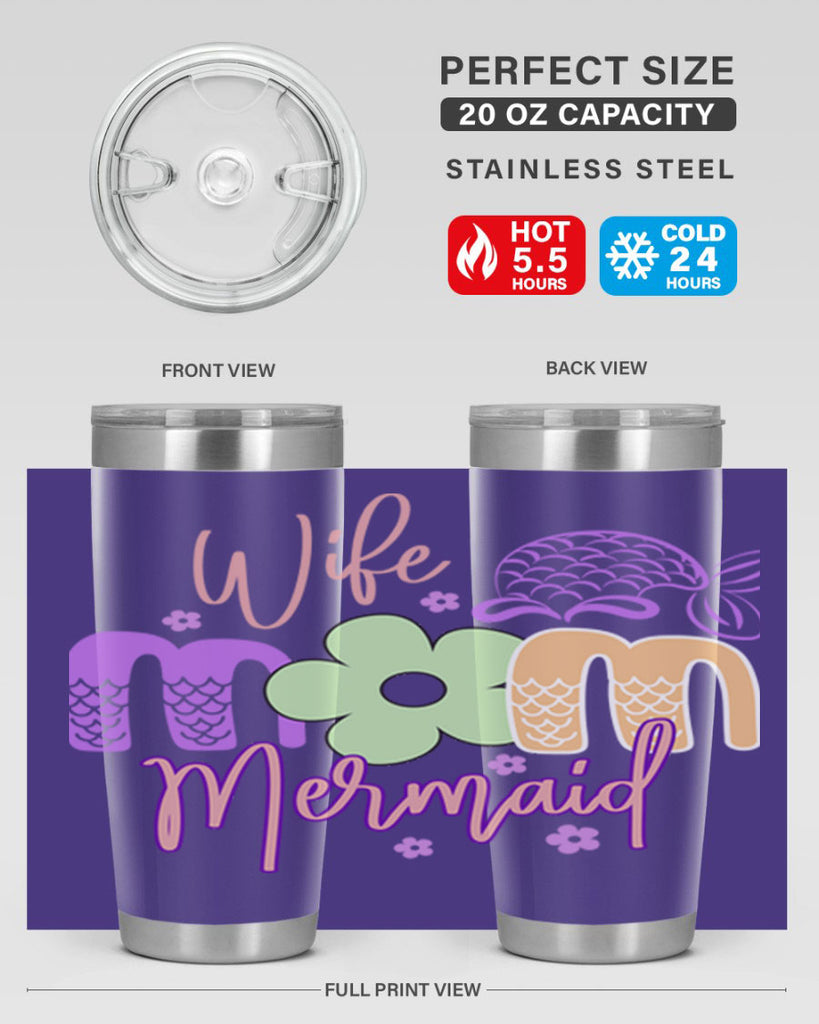 Wife Mom Mermaid 677#- mermaid- Tumbler