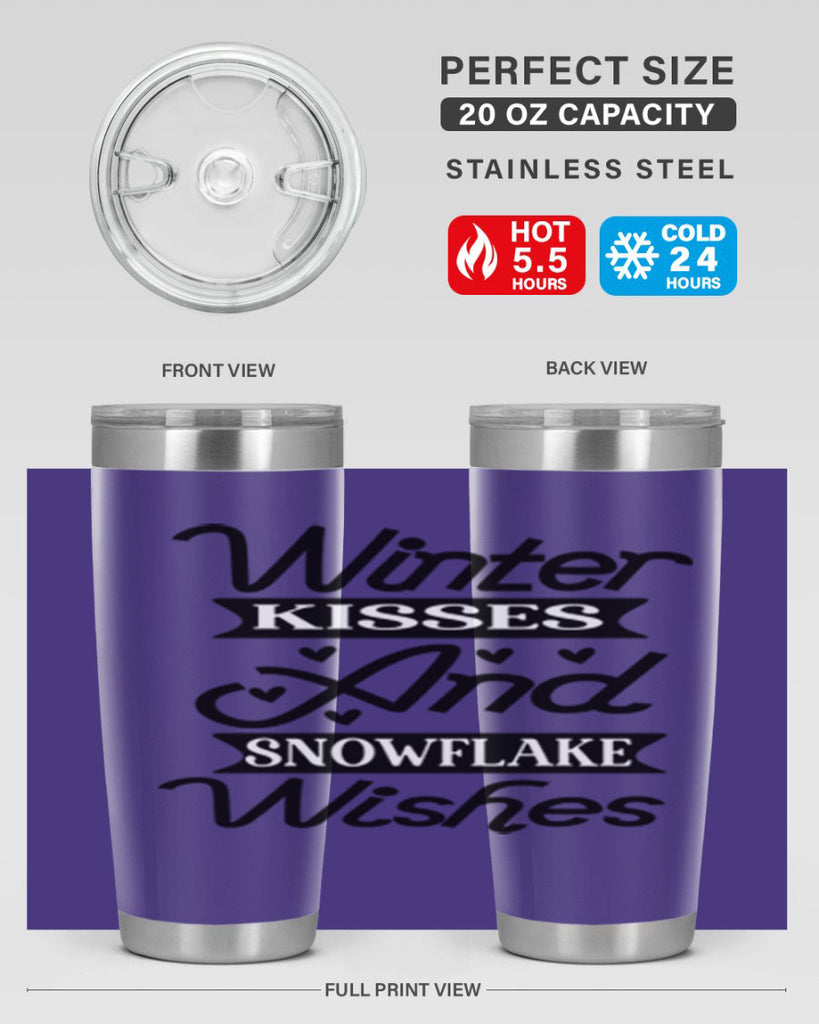 Winter Kisses And Snowflake Wishes 515#- winter- Tumbler