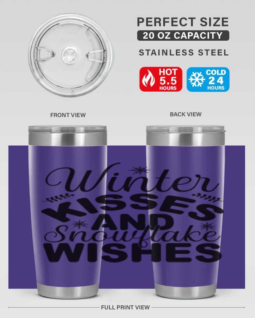 Winter Kisses and Snowflake Wishes 514#- winter- Tumbler