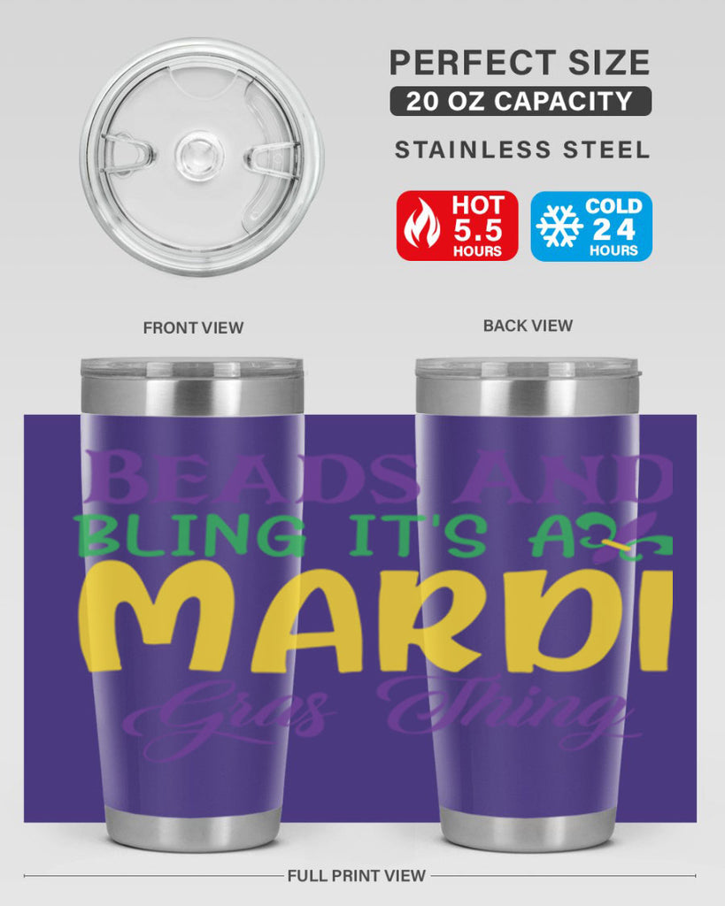 beads and bling its a mardi gras thing 86#- mardi gras- Tumbler