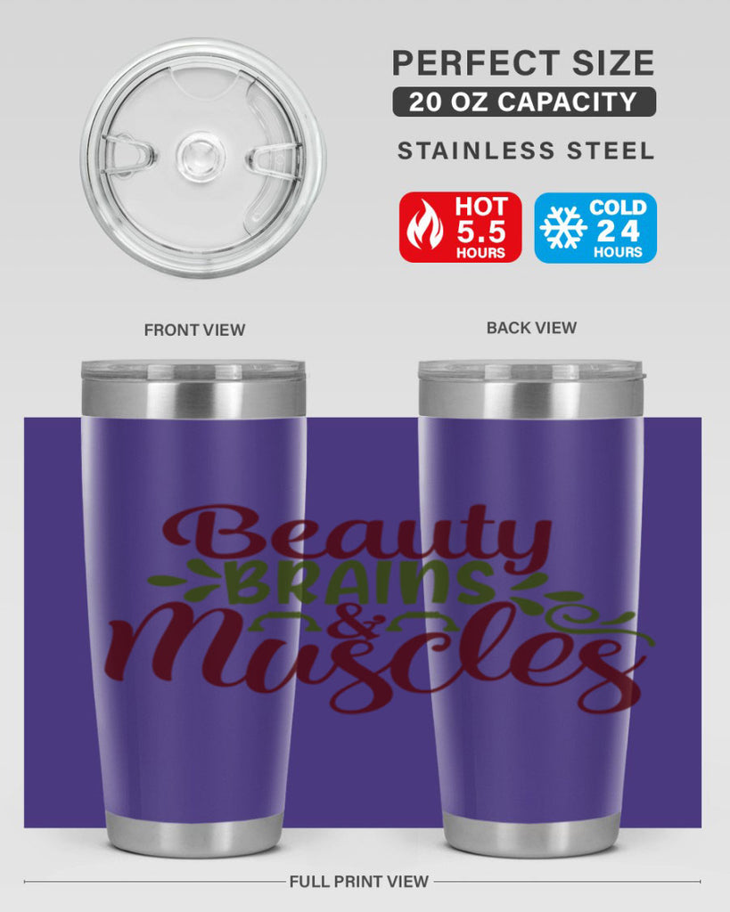beauty brains muscles 52#- gym- Tumbler