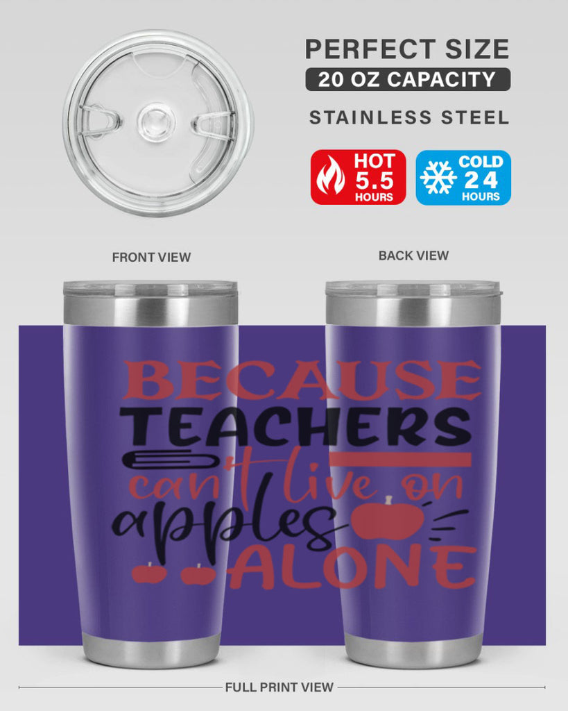 because teachers cant live on apples alone Style 191#- teacher- tumbler