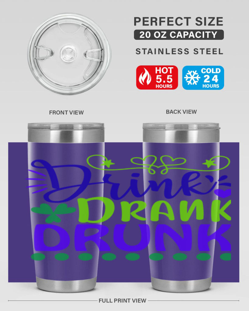 drink drank drunk 22#- mardi gras- Tumbler