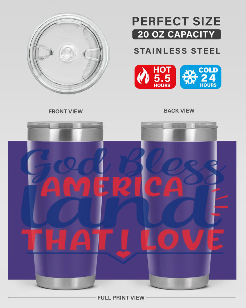 god bless america land that i love Style 54#- Fourt Of July- Tumbler