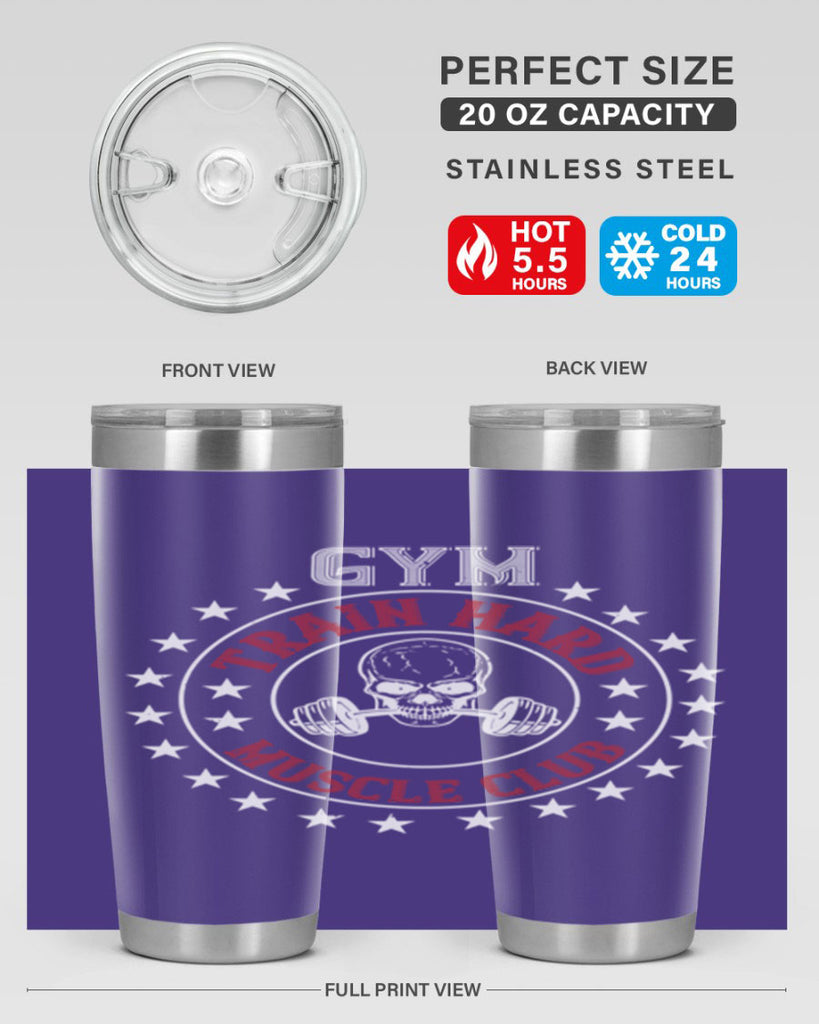gym train hard mucle club 95#- gym- Tumbler