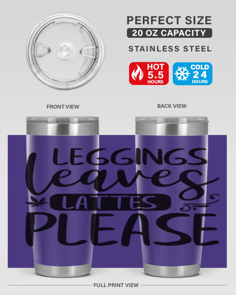 leggings leaves lattes please 396#- fall- Tumbler