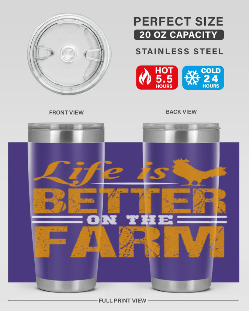 life is better on the farm 44#- farming and gardening- Tumbler