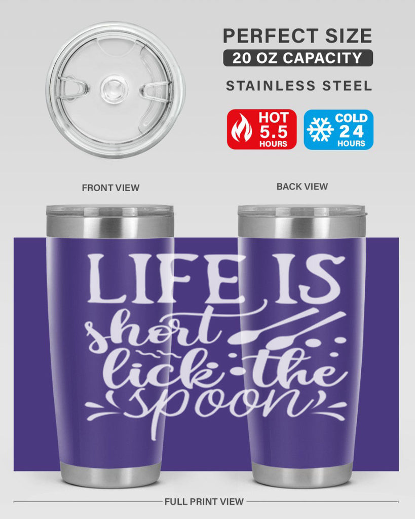 life is short lick the spoon 25#- kitchen- Tumbler