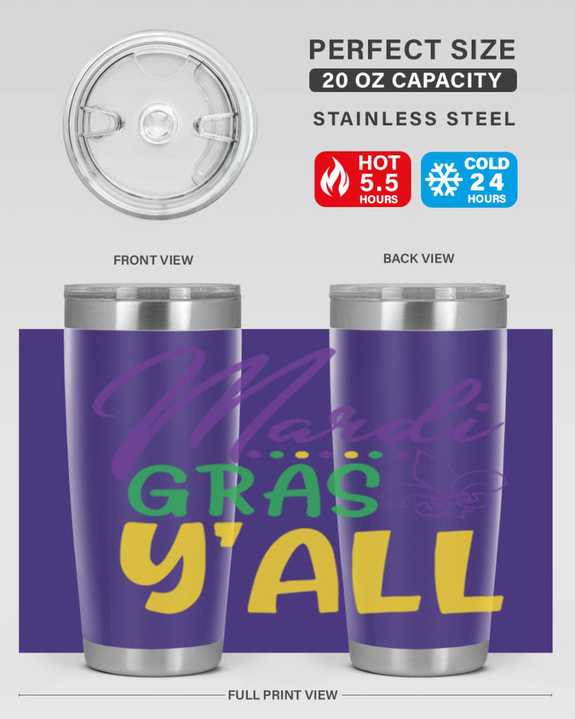 mardi gras yall 77#- mardi gras- Tumbler