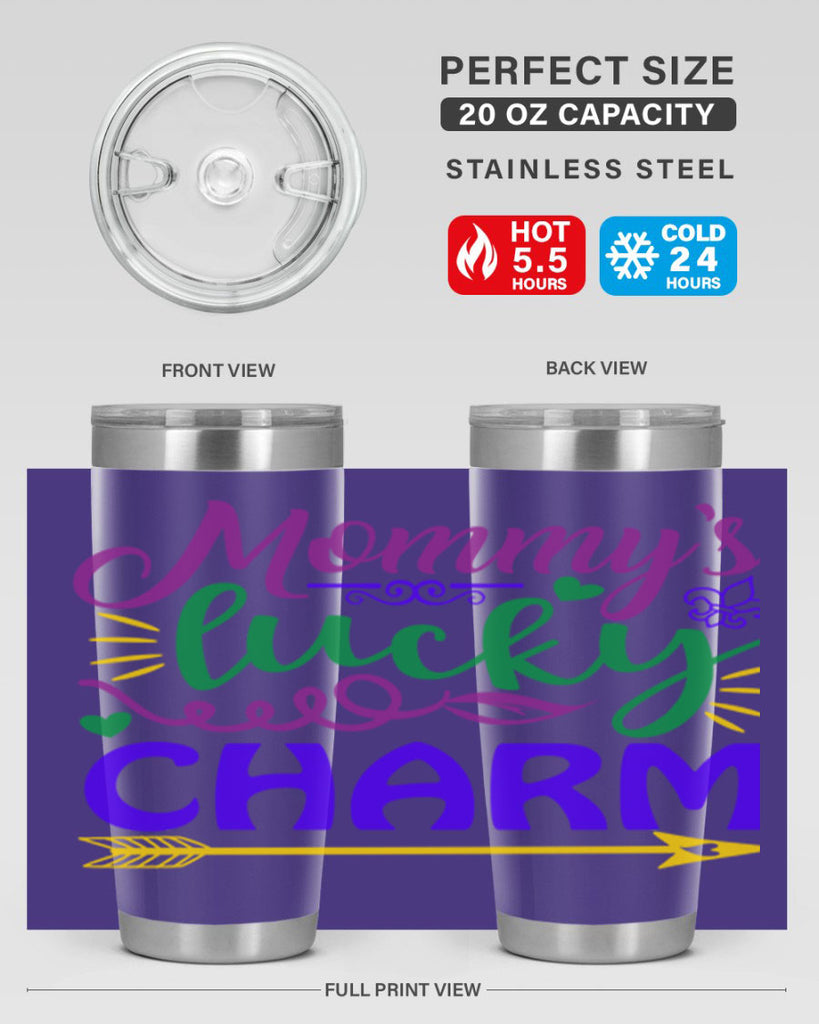 mommys lucky charm 6#- mardi gras- Tumbler