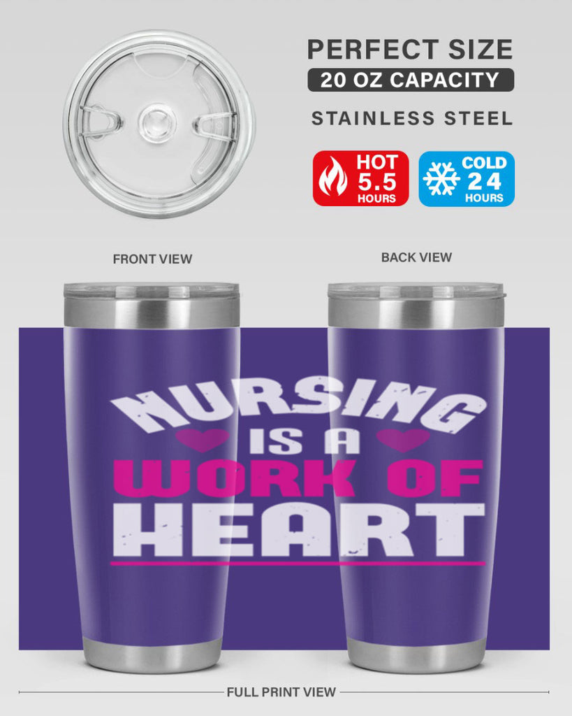 nursing is a work of heart Style 261#- nurse- tumbler