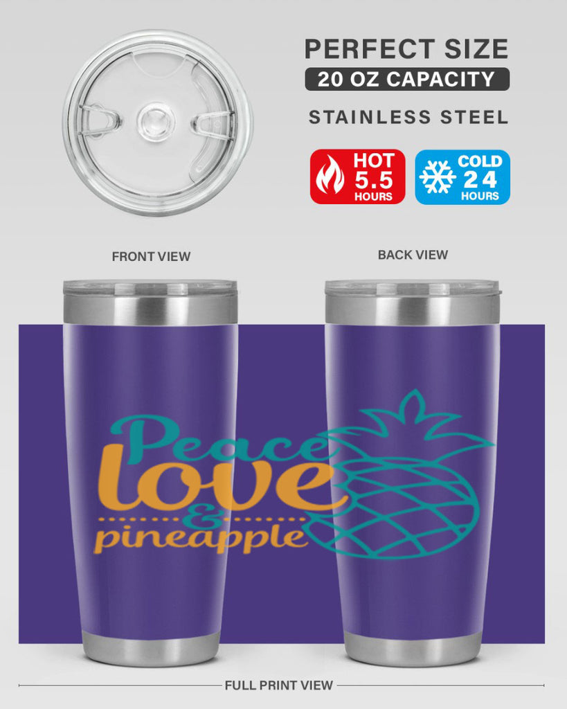 peace love pineapple Style 82#- summer- Tumbler