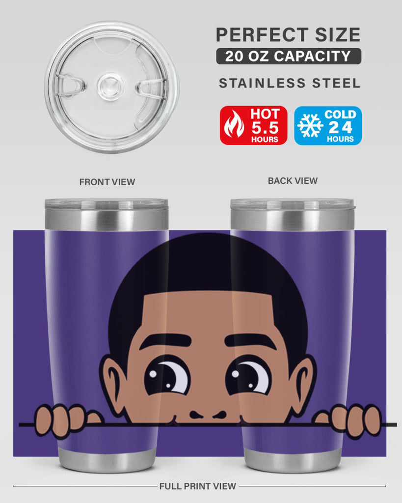 peekaboo boy 17#- black men - boys- tumbler