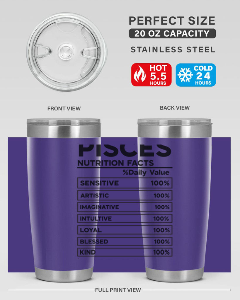 pisces Nutrition Facts 367#- zodiac- Tumbler