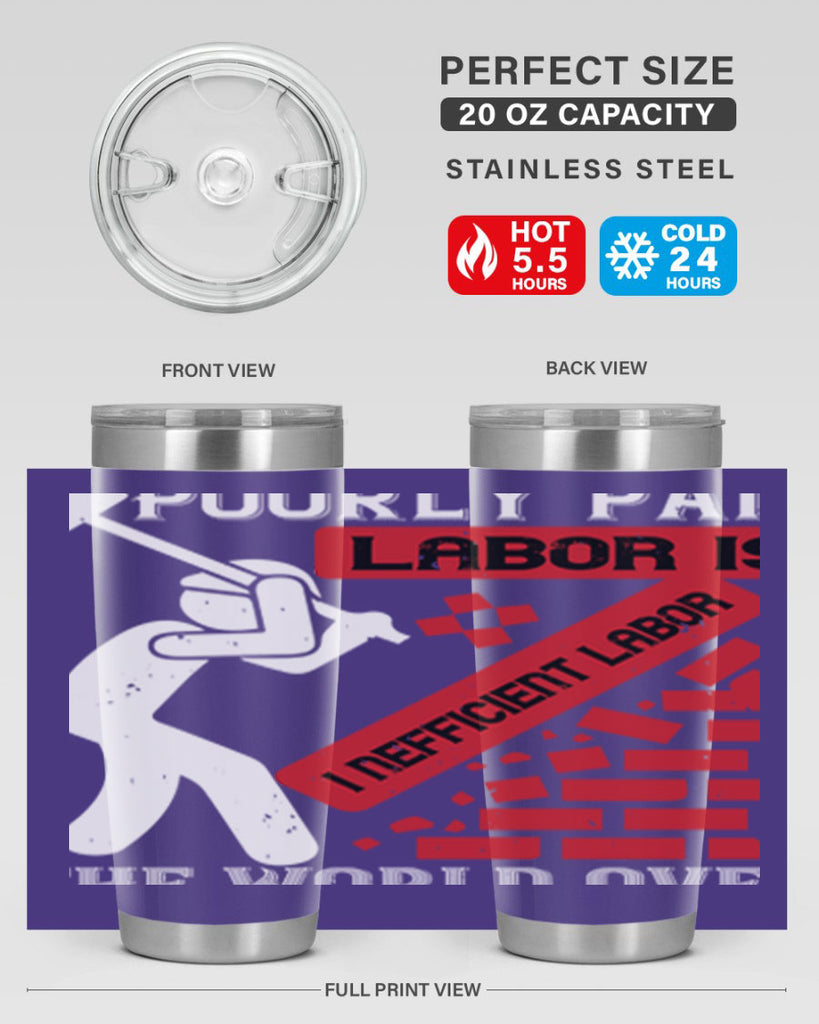 poorly paid labor is inefficient labor the world over 19#- labor day- Tumbler