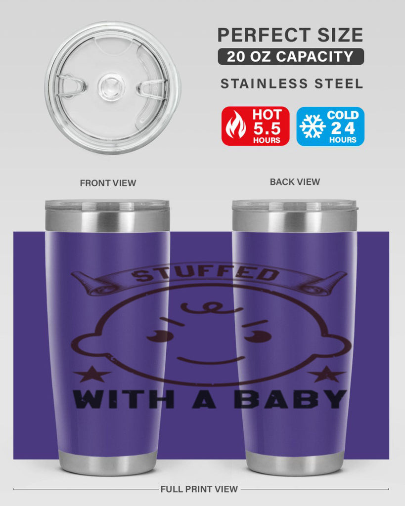 stuffed with a baby Style 14#- baby shower- tumbler