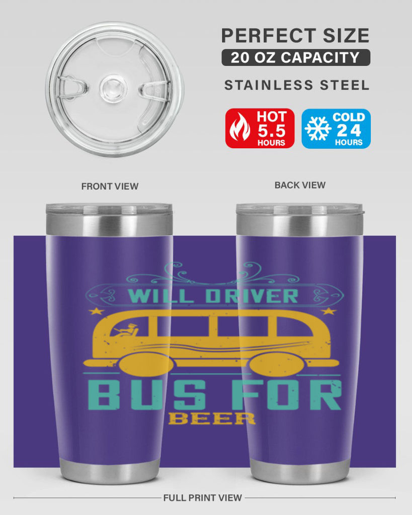 will driver bus for beer Style 6#- bus driver- tumbler