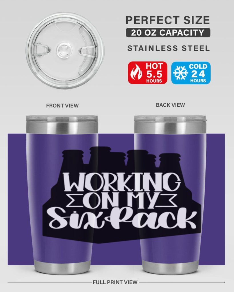 working on my six pack 13#- beer- Tumbler