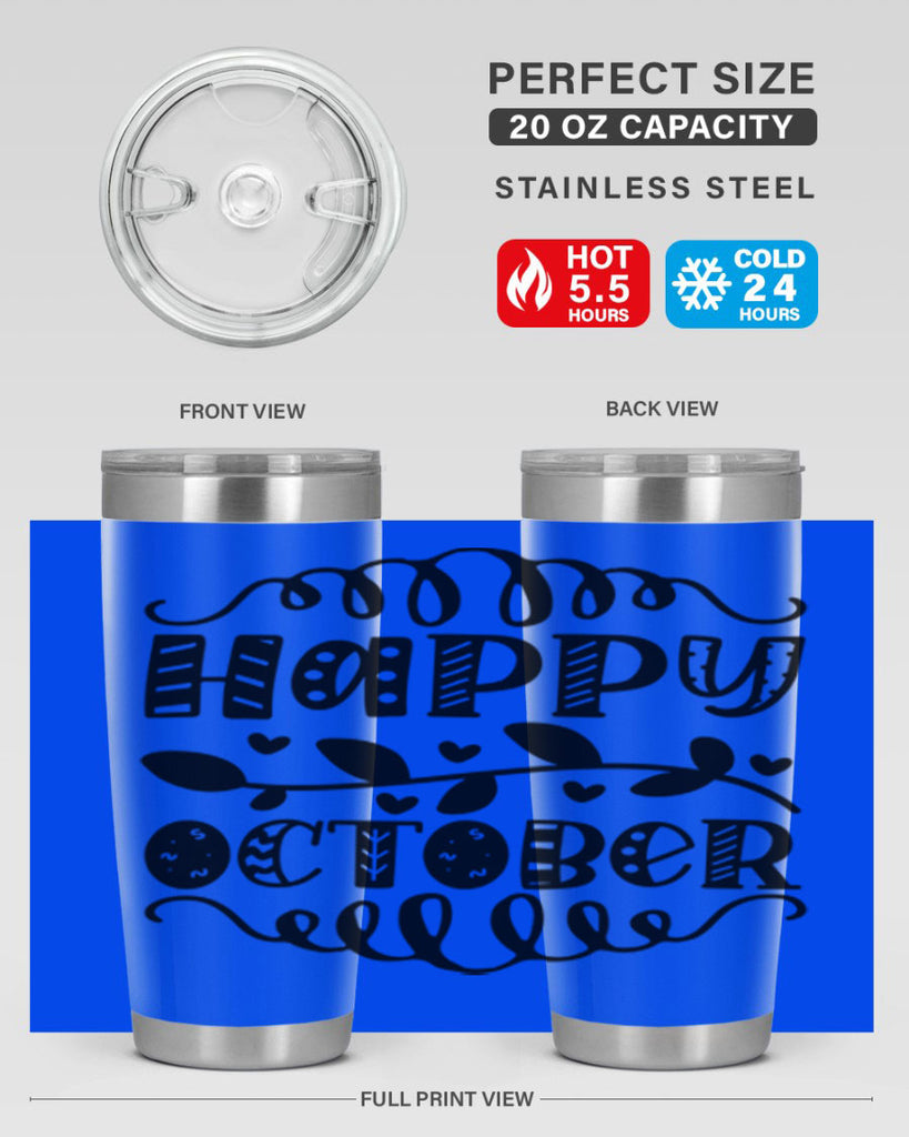 Happy October 239#- fall- Tumbler
