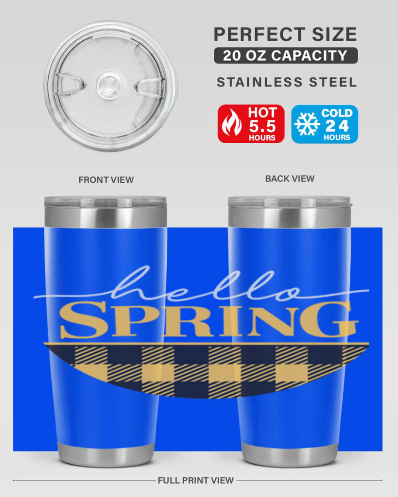 Hello Spring plaid 203#- spring- Tumbler