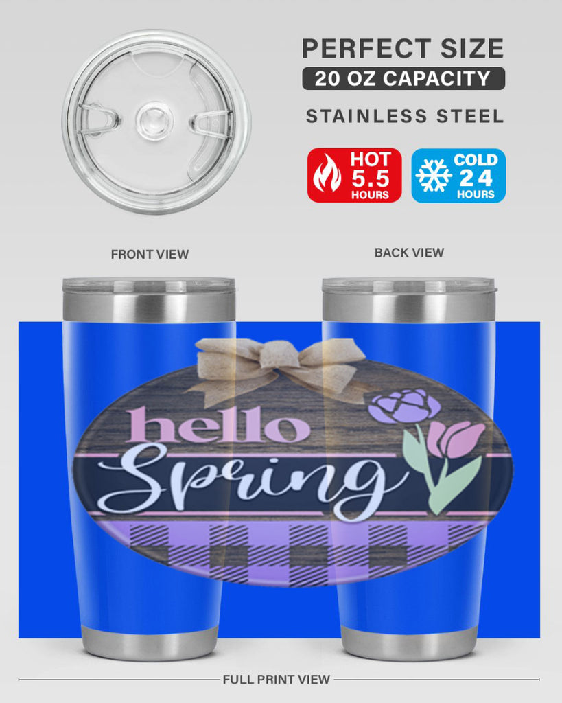 Hello spring plaid Mockup205#- spring- Tumbler