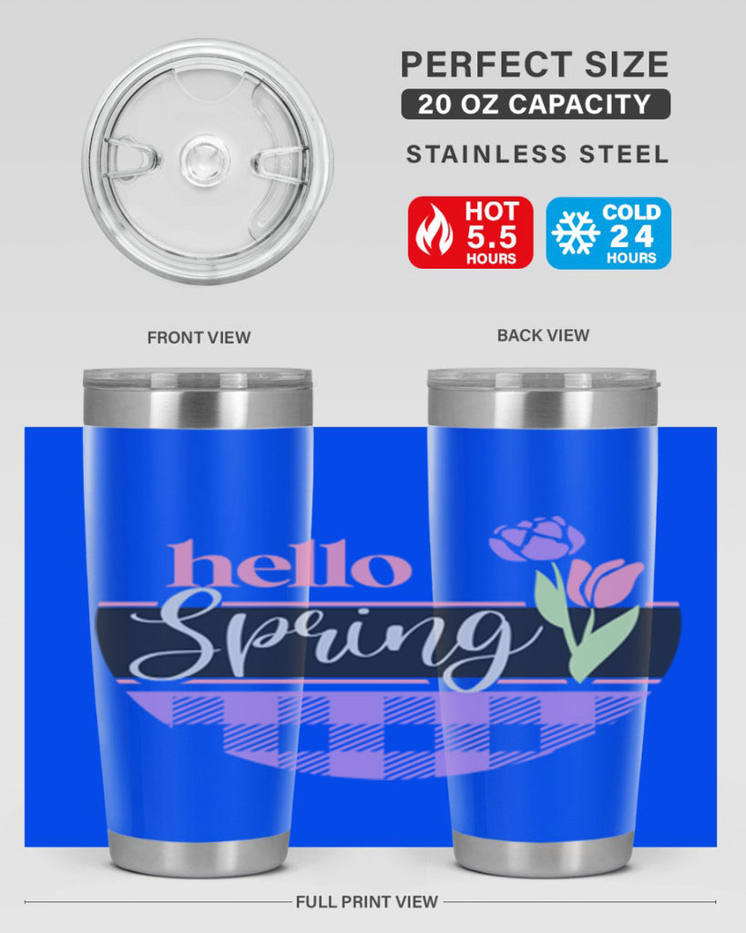 Hello spring plaid206#- spring- Tumbler