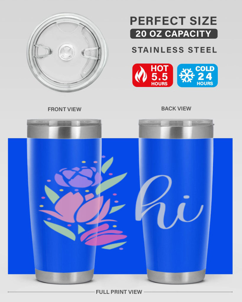 Hi pink flowers238#- spring- Tumbler