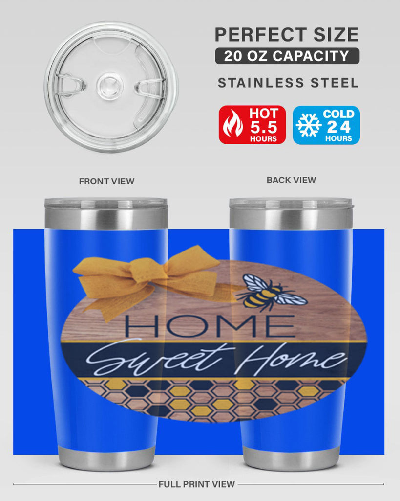 Home Sweet Home Bee and hive pattern Mockup242#- spring- Tumbler