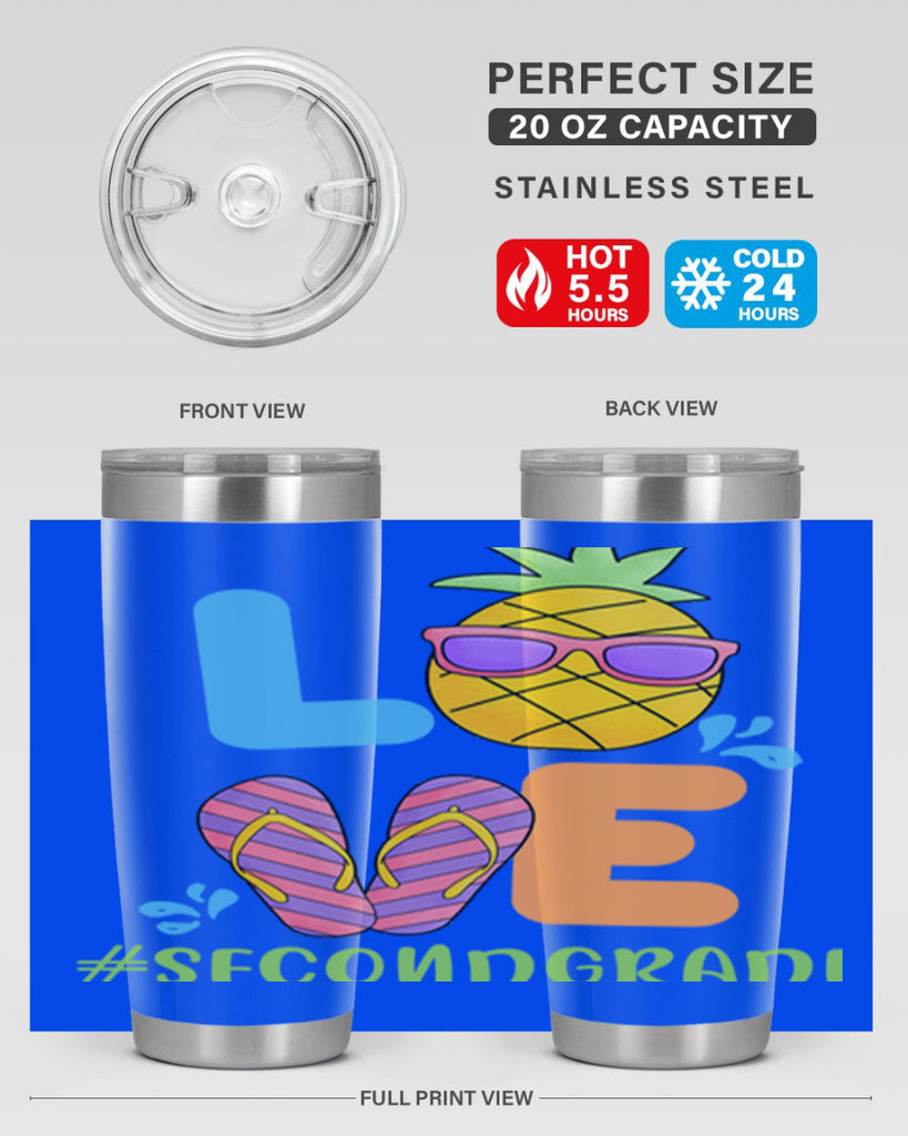 LOVE 2nd Grade Summer Pineapple 17#- second grade- Tumbler