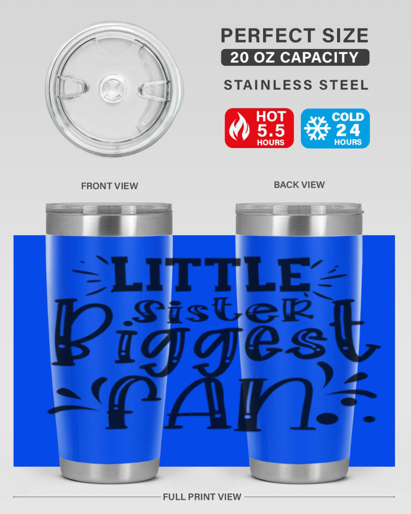 Little Sister Biggest Fan 2055#- baseball- Tumbler