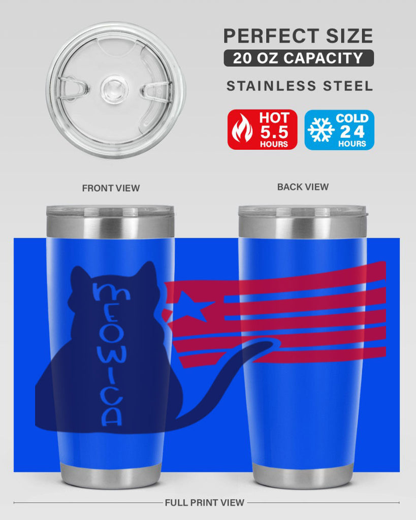 Meowica Style 166#- Fourt Of July- Tumbler