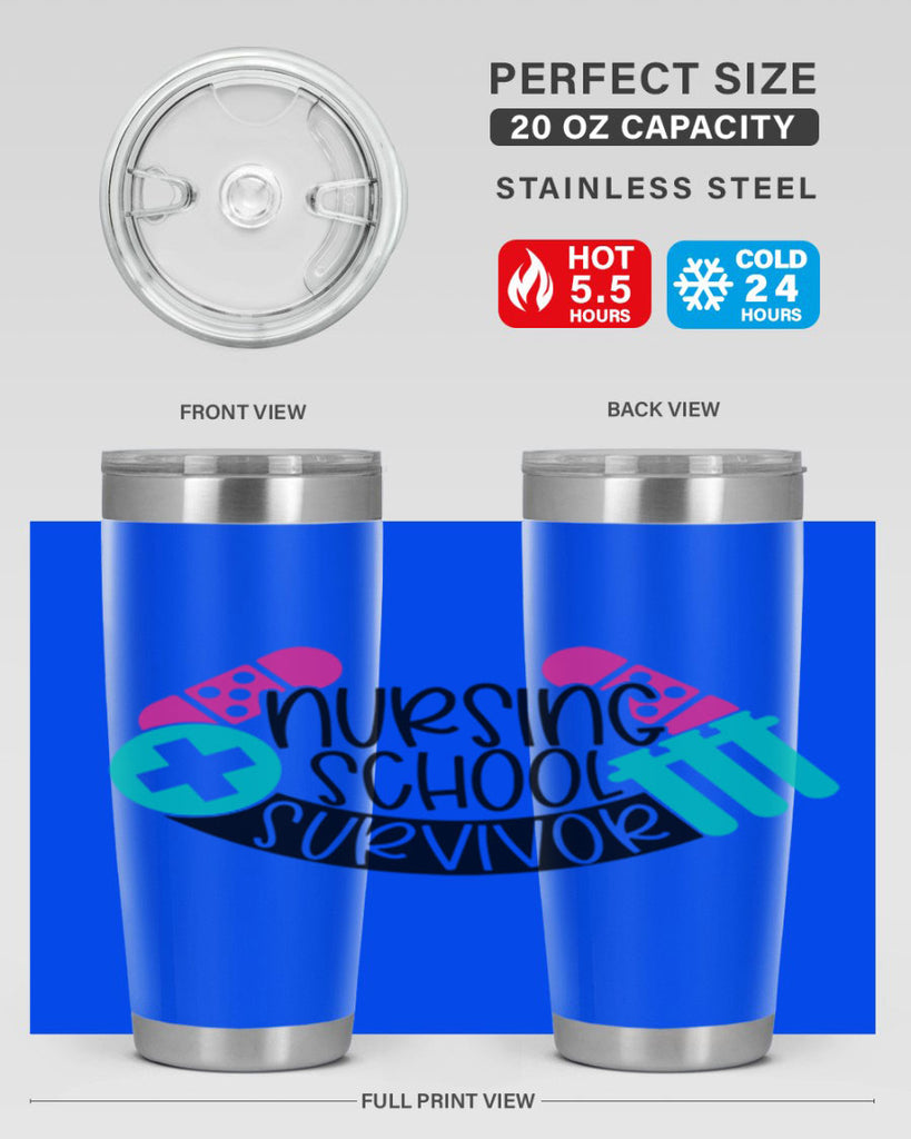 Nursing School Survivor Style Style 64#- nurse- tumbler