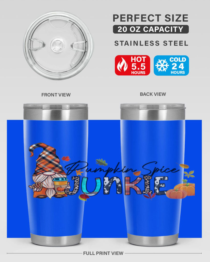 PumpkinSpiceJunkieFallGnome 567#- fall- Tumbler
