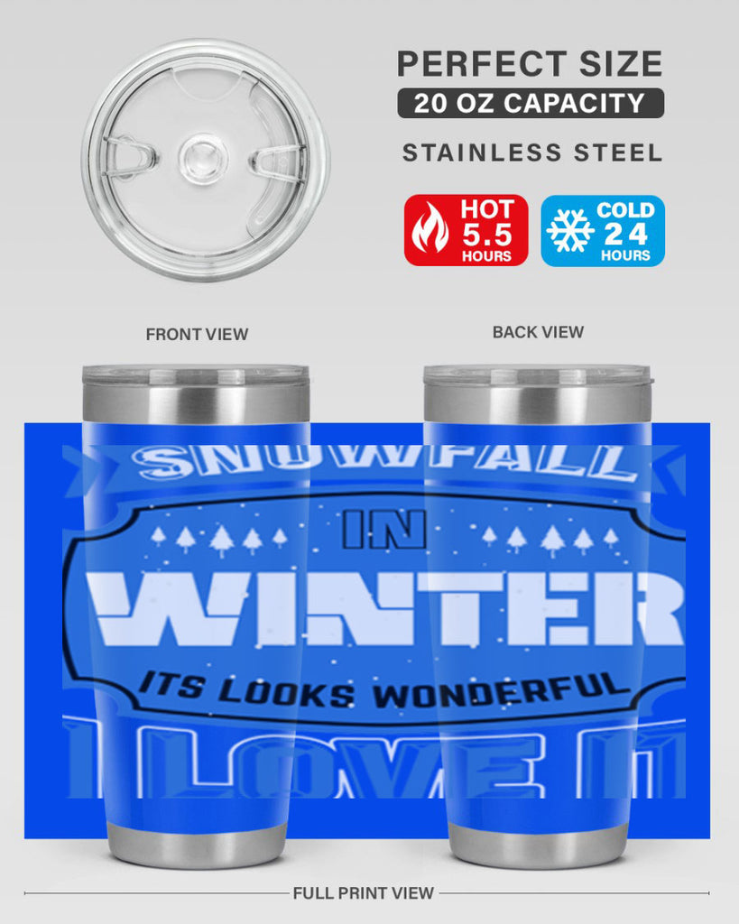 Snowfall in Winter 372#- winter- Tumbler