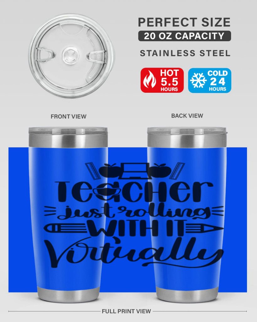 Teacher Just Rolling Style 53#- teacher- tumbler