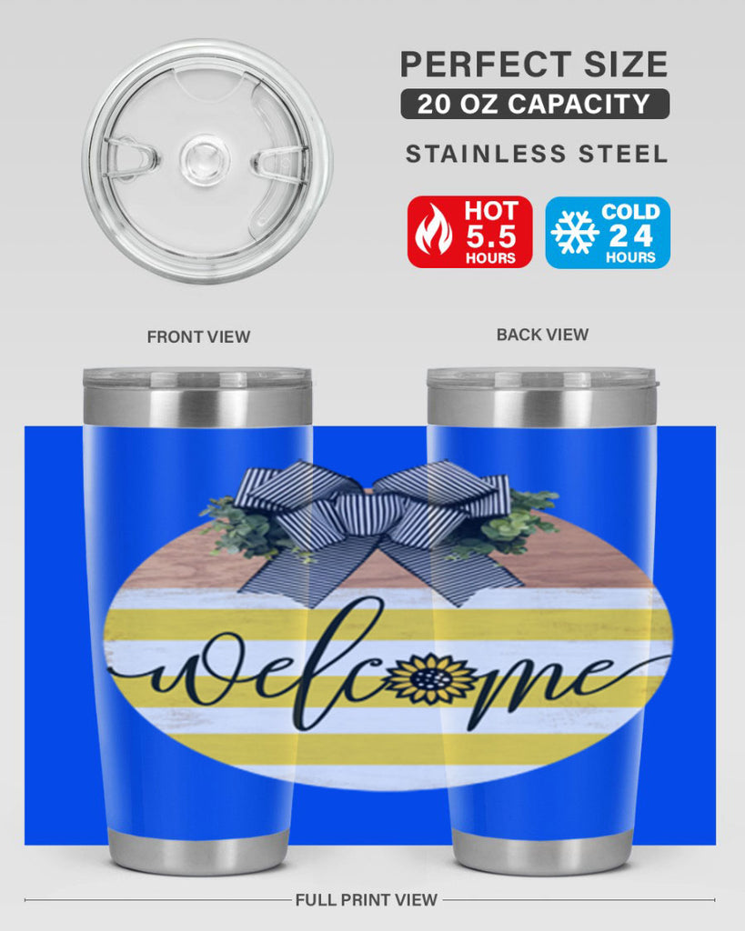 Welcome with sunflower Mockup591#- spring- Tumbler