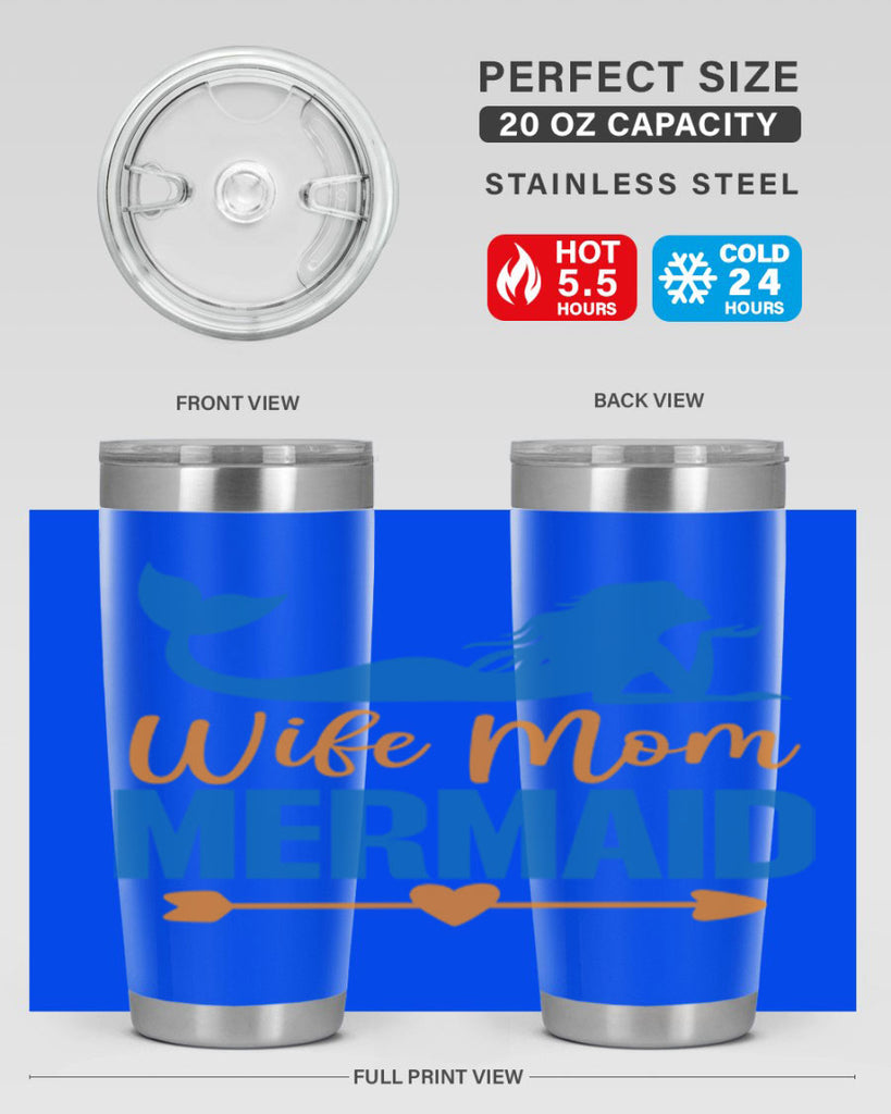 Wife Mom Mermaid 673#- mermaid- Tumbler