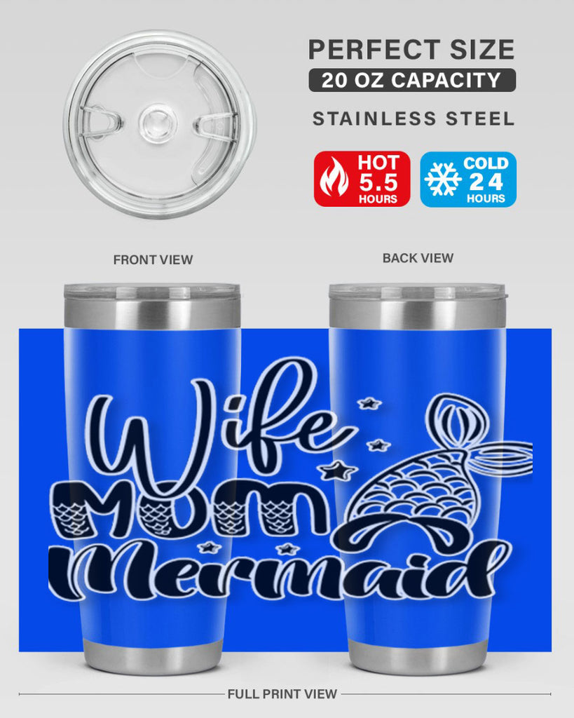 Wife Mom Mermaid 675#- mermaid- Tumbler